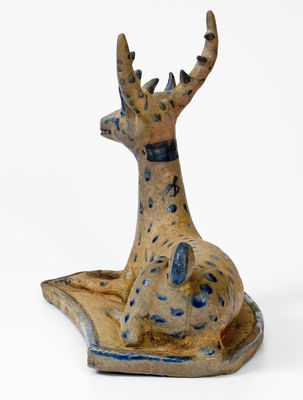 Exceedingly Rare and Important Monumental Stoneware Figure of a Deer