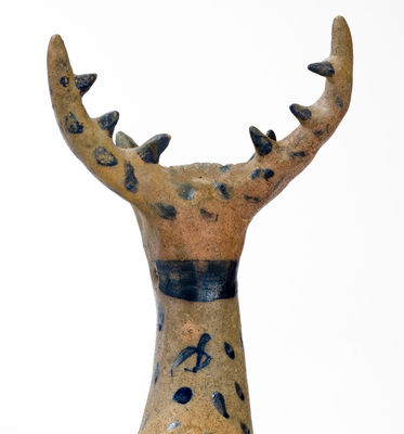 Exceedingly Rare and Important Monumental Stoneware Figure of a Deer
