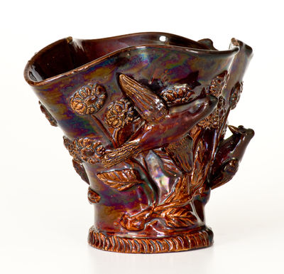 Exceptional Anthony Baecher / Bacher (Winchester, VA) 1870 Redware Vase