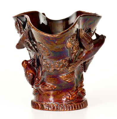 Exceptional Anthony Baecher / Bacher (Winchester, VA) 1870 Redware Vase