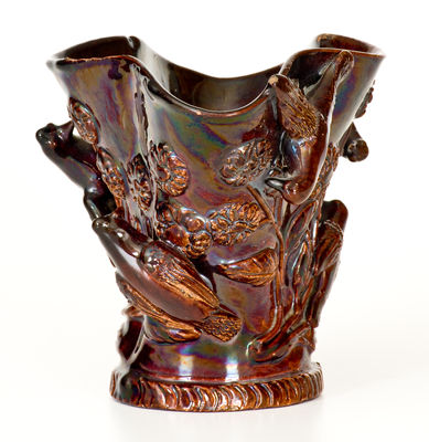 Exceptional Anthony Baecher / Bacher (Winchester, VA) 1870 Redware Vase