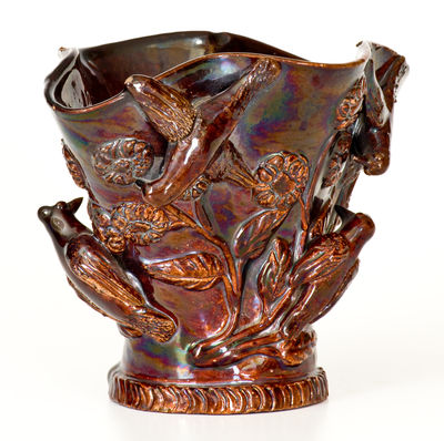 Exceptional Anthony Baecher / Bacher (Winchester, VA) 1870 Redware Vase