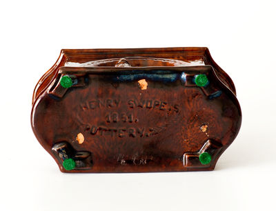 Exceptional HENRY SWOPE S POTTERY / 1851 Redware Inkstand (Lancaster, PA)