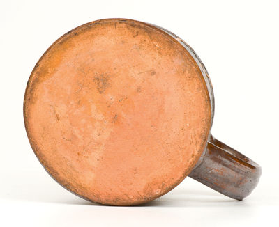 Exceptional Redware Mug with Elaborate Slip Decoration, probably Alamance County, North Carolina