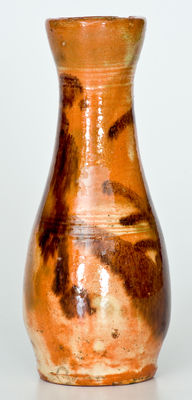 Rare Shenandoah Valley Multi-Glazed Redware Vase, Strasburg, VA