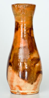 Rare Shenandoah Valley Multi-Glazed Redware Vase, Strasburg, VA