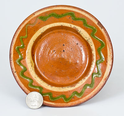 Very Fine Miniature North Carolina Redware Dish, late 18th / early 19th century