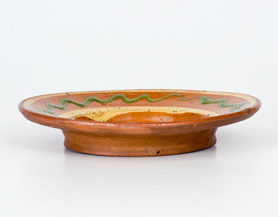 Very Fine Miniature North Carolina Redware Dish, late 18th / early 19th century