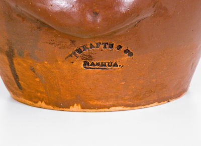 Exceedingly Rare / Important T. CRAFTS / NASHUA, NH Stoneware Face Pitcher, circa 1840