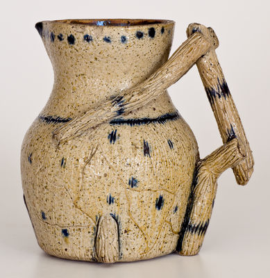 Exceptional Rustic Ohio Stoneware Pitcher Inscribed 