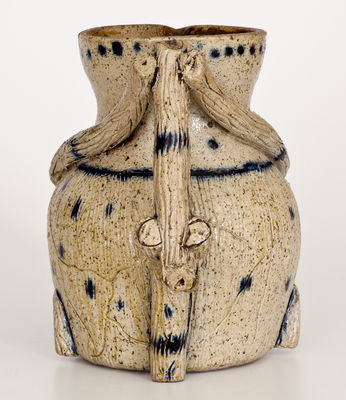 Exceptional Rustic Ohio Stoneware Pitcher Inscribed 