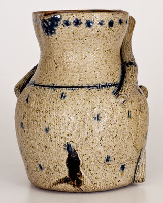 Exceptional Rustic Ohio Stoneware Pitcher Inscribed 