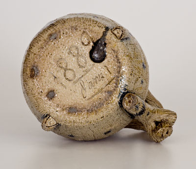 Exceptional Rustic Ohio Stoneware Pitcher Inscribed 