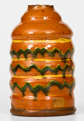 Outstanding Redware Tea Canister, probably Southeastern PA, late 18th / early 19th century