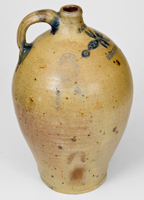 Fine P. CROSS / HARTFORD, CT 2 Gal. Stoneware Jug w/ Incised Decoration