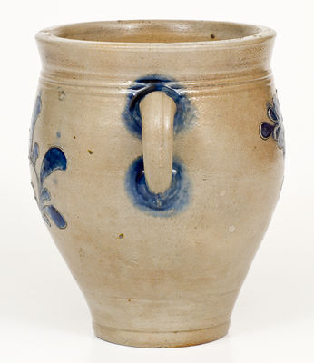 Exceptional Small-Sized Manhattan Vertical-Handled Stoneware Jar, probably Crolius Family, circa 1790