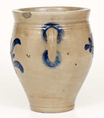 Exceptional Small-Sized Manhattan Vertical-Handled Stoneware Jar, probably Crolius Family, circa 1790