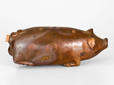 Anna Pottery Early-Period Stoneware Pig Flask, circa 1865