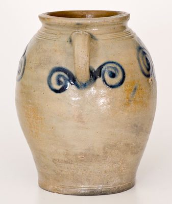 Scarce 18th Century Stoneware Jar w/ Watch Spring Decoration, Manhattan, NY or Cheesequake, NJ