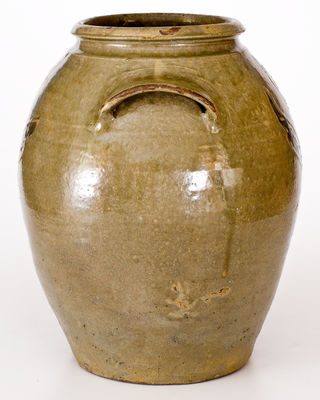 5 Gal. attrib. Collin Rhodes, Edgefield District, SC Stoneware Jar w/ Two-Color Slip Decoration