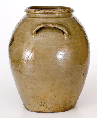 5 Gal. attrib. Collin Rhodes, Edgefield District, SC Stoneware Jar w/ Two-Color Slip Decoration