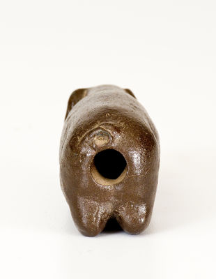 Miniature Glazed Stoneware Pig Bottle, Midwestern U.S., late 19th century.