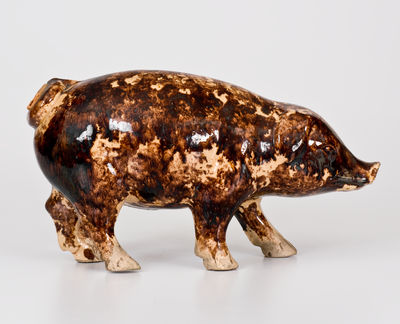 Rare Large-Sized BIELER'S RONNY CLUB Rockingham Pig Bottle