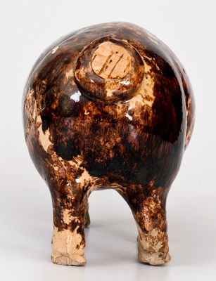 Rare Large-Sized BIELER'S RONNY CLUB Rockingham Pig Bottle