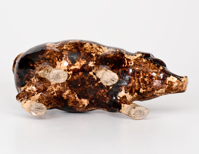 Rare Large-Sized BIELER'S RONNY CLUB Rockingham Pig Bottle