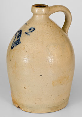 Rare Two-Gallon LYONS Stoneware Jug w/ Cobalt Dog s Head