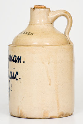 Half-Gallon Passaic, NJ Stoneware Advertising Jug (Fulper, Flemington, New Jersey)