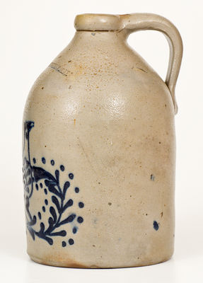 One-Gallon W.ROBERTS / BINGHAMTON, NY Stoneware Bird Jug