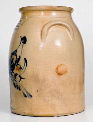 Rare Six-Gallon Williamsburg (Brooklyn), NY Stoneware Advertising Jar with Double-Bird Decoration