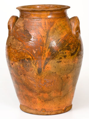 Rare Southern Glazed Redware Jar, NC or Southwestern VA origin