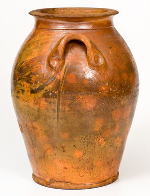 Rare Southern Glazed Redware Jar, NC or Southwestern VA origin