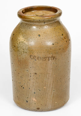 Rare CRANSTON Salt-Glazed Stoneware Lidded Jar (Denton County, Texas)