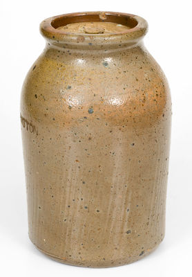 Rare CRANSTON Salt-Glazed Stoneware Lidded Jar (Denton County, Texas)
