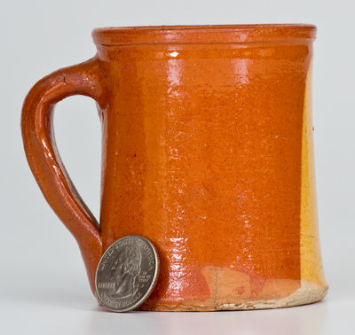 Rare Slip-Decorated attrib. Galena, Illinois Redware Mug