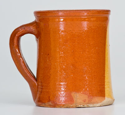 Rare Slip-Decorated attrib. Galena, Illinois Redware Mug