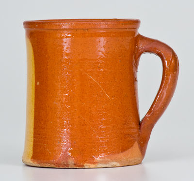 Rare Slip-Decorated attrib. Galena, Illinois Redware Mug