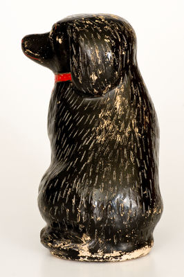 Exceptional Cold-Painted Stoneware Spaniel Doorstop, attrib. Bagnall Pottery, Newcomerstown, Ohio