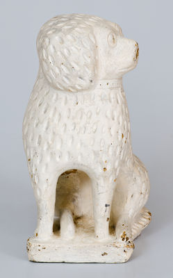 Rare Cold-Painted Stoneware Spaniel Doorstop, attrib. Bagnall Pottery, Newcomerstown, OH, 1908