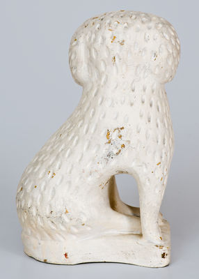 Rare Cold-Painted Stoneware Spaniel Doorstop, attrib. Bagnall Pottery, Newcomerstown, OH, 1908