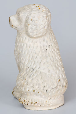 Rare Cold-Painted Stoneware Spaniel Doorstop, attrib. Bagnall Pottery, Newcomerstown, OH, 1908