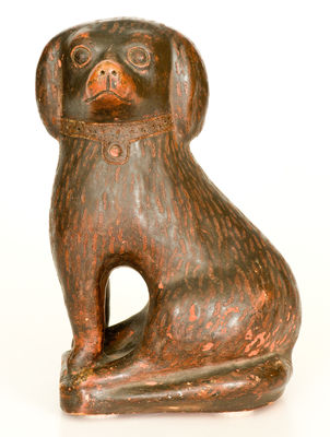 Cold-Painted Spaniel Doorstop attrib. George Bagnall Pottery, Newcomerstown, Ohio