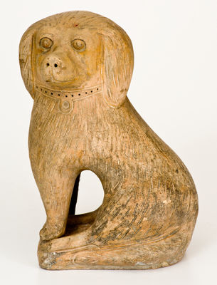Stoneware Spaniel Doorstop attrib. George Bagnall Pottery, Newcomerstown, OH