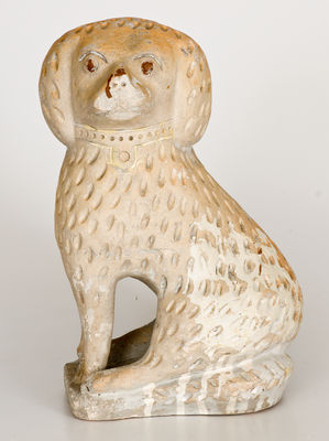 Cold-Painted Stoneware Spaniel Doorstop, George Bagnall Pottery, Newcomerstown, Ohio