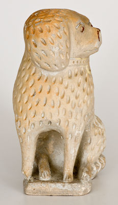Cold-Painted Stoneware Spaniel Doorstop, George Bagnall Pottery, Newcomerstown, Ohio