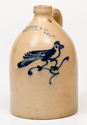 One-Gallon J NORTON & CO / BENNINGTON, VT Stoneware Bird Jug