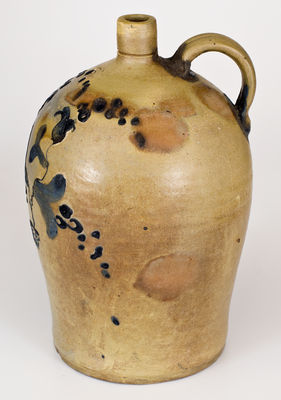 Rare Two-Gallon Baltimore Stoneware Jug with Cobalt Flowering Urn Decoration
